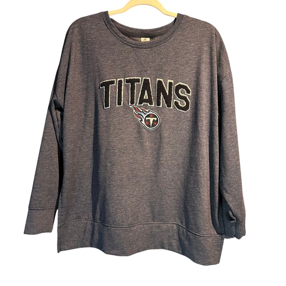 Tennessee Titans Ladies Size XL Shirt NFL Football Varsity Letter Patch Glitter